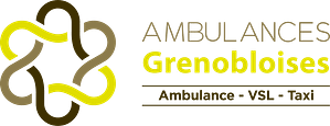 Logo couleur Ambulances Grenobloises pour vos transports médicalisés ou assis Une entité du Group'Sure